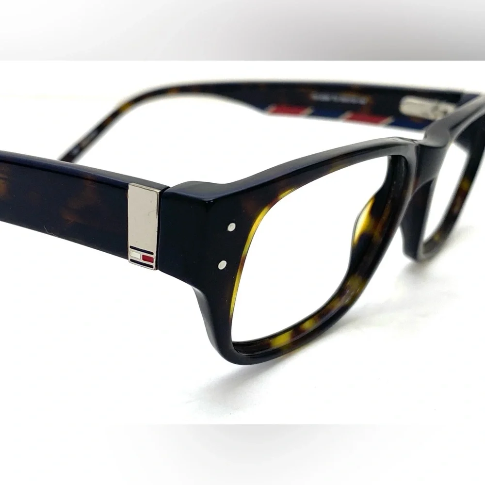Tommy Hilfiger Men's Tortoise Shell Rectangle Shaped Eyeglass Frame TH3299